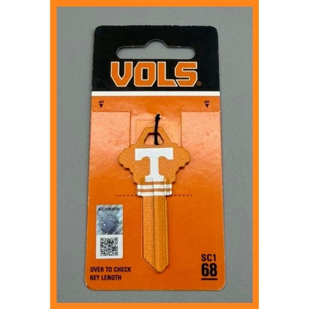 Tennessee Volunteers NCAA Schlage SC1 68 Uncut House Key Orange White Vols UT